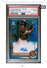 2022 Bowman Chrome 1st YENDRY ROJAS /150 Auto Blue HTA refractor PSA 9 Padres SP
