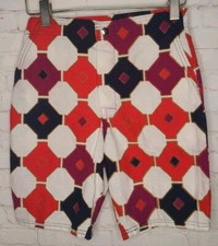 Vintage 60s 70s Robert Bruce The Grubb Mod Geometric Surf Shorts USA Mens Sz 26