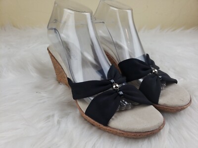 Comfort Plus by Predictions Women's Wedge Blk Sandals Size 8W