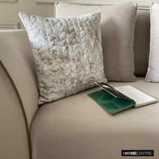 Ivory Velvet Chevron Quilted Gold Foil 16"x16" Throw Pillow Cover - Foil Chevron