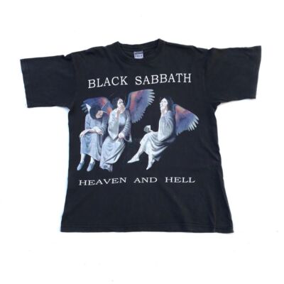 Vtg 2 sided Black Sabbath Heaven and Hell Album T-Shirt  QT1058