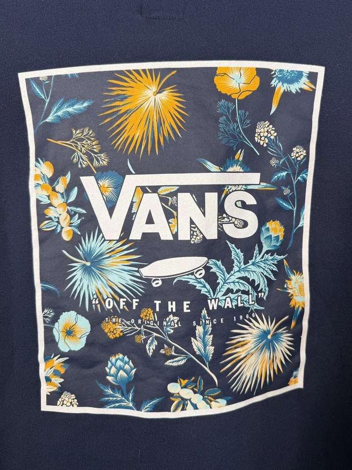 Sudadera con Capucha Vans Boy Teen XL Azul Marino Gráfico Espalda Usada en Excelente Condición Foto 2 de 4