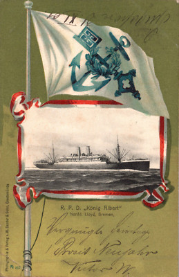 AK R. P. D. König Albert Norddt. Lloyd Bremen gelaufen 1901 (Nr. 2038)