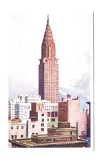 Late Afternoon at The Chrysler Building in New York - Old Postcard