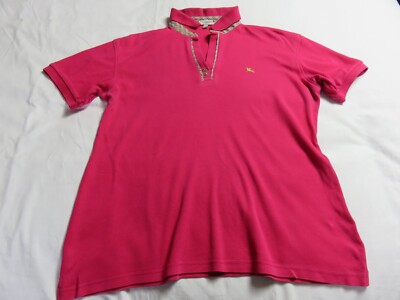 BURBERRY LONDON FABELHAFTES 100 % BAUMWOLLE ROSA POLO-TOP UNISEX BRUSTUMFANG 38'' - 40'' UK 16