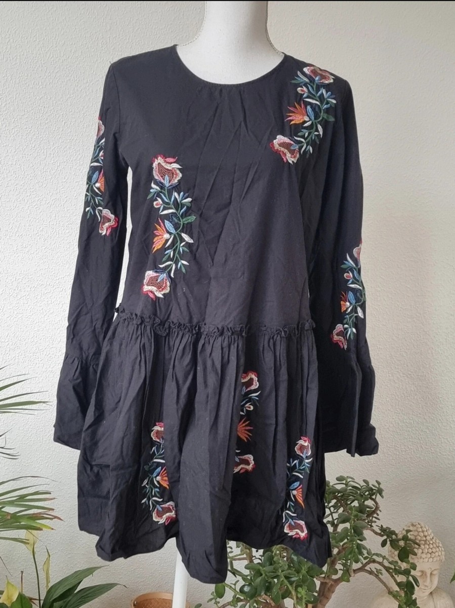 green emerald velvet dress Zahra Embroidered Mini Dress Midnight Black  MN RENN