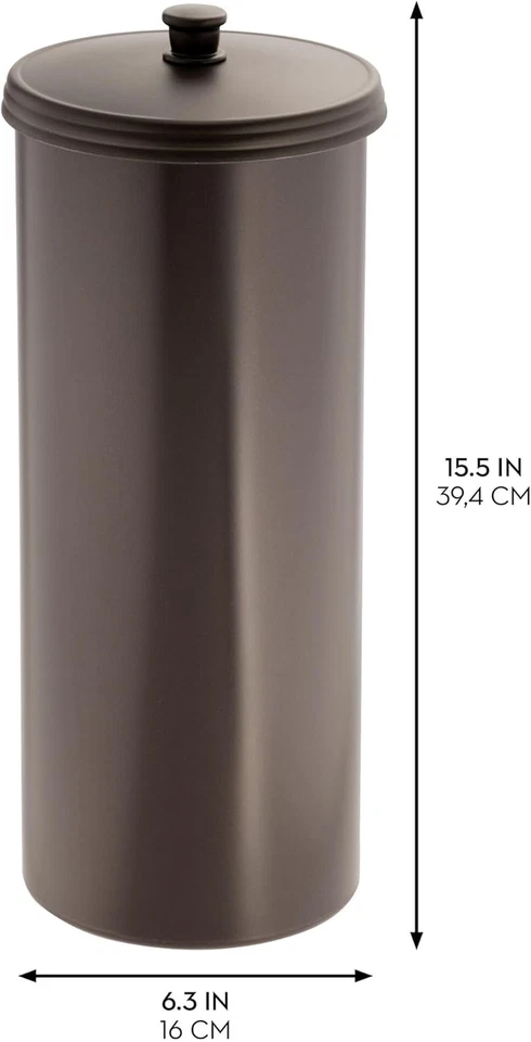 Idesign独立式卫生纸罐带盖适用于3卷额外卷,青铜,M — 第 3/4 张图片