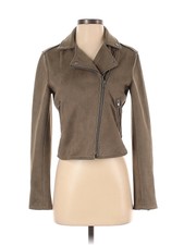 Rag Poets Women Brown Faux Leather Jacket Xs