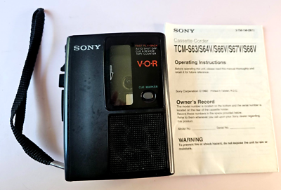 Sony VOR Cassette-Corder TCM-S68V Cassette Recorder Parts or