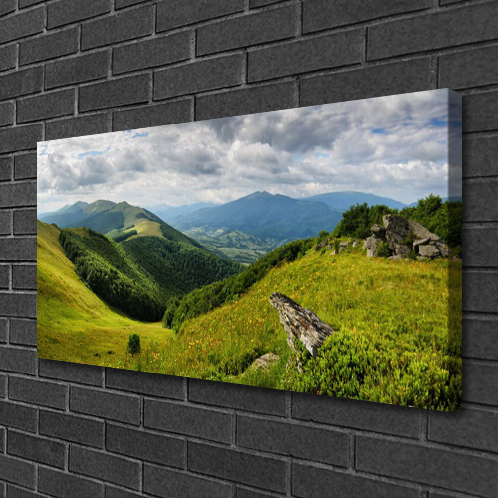 Image paysage montagne décoration murale grand format et tableau sur toile 100x50 cm