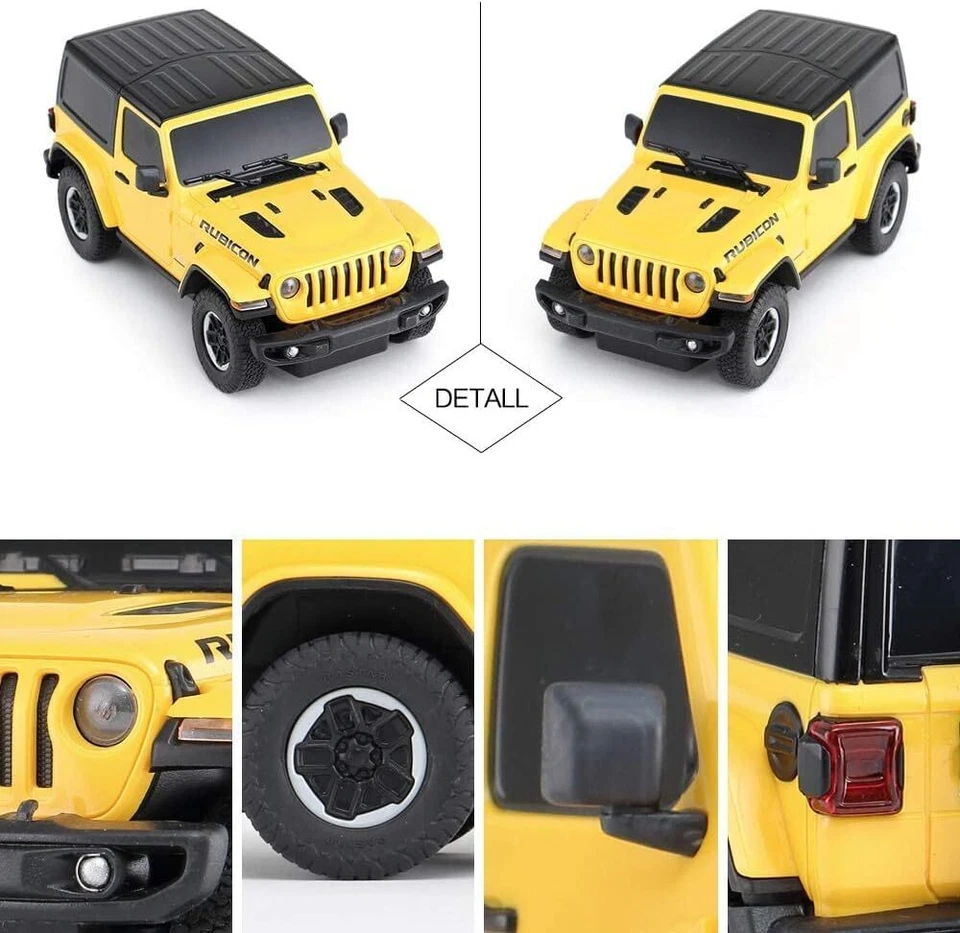 RASTAR Jeep Wrangler JL 1:24 RC auto giocattolo telecomandata, giallo, per bambi - Immagine 4 di 4