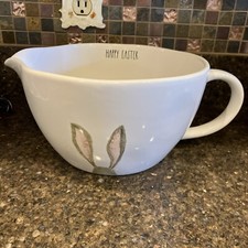Rae Dunn  Happy Easter  Bunny Ears Ceramic Pouring Mixing Bowl Display Only READ