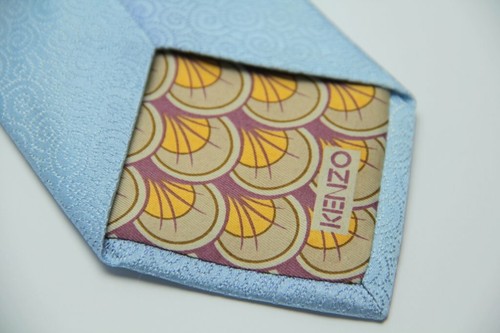 Vintage Kenzo Paris Ombre Blue Silk Tie - Picture 5 of 9