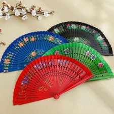 New Spanish double-sided hand-painted pure wood hollowed out folding fan Anita