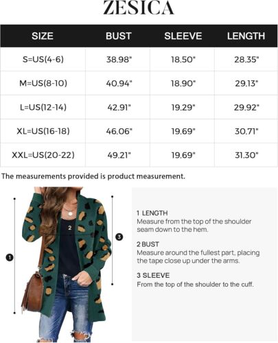 Spring Leopard Print Open Front Knit Cardigan Coat - Long Sleeves - Picture 52 of 148