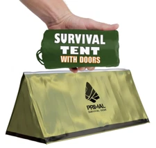 Survival Gear Shelter for Bug Out Bag - Storm Shelter Survival Tent with Doors