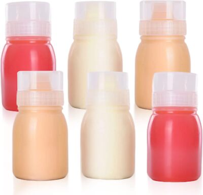RAMFIYN Condiment Porous Squeeze Bottles, Small Salad 6oz 6pcs, transparent 