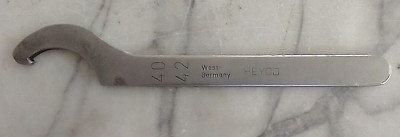 HEYCO 40-42 Fixed Hook Spanner Wrench 40 To 42Mm Capacity Made in West Germany