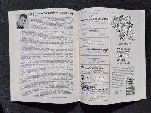 1962 NASCAR Grand National Atlanta 500 Program/Lineup, Fred Lorenzen Win #4 - Picture 14 of 16
