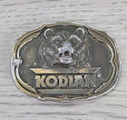Vtg Great American Buckle Kodiak Smokeless Tobacco Bear Belt Buckle