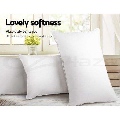 Giselle Bedding Pillows Hotel Family 4 Pack Pillow Bed Soft Medium Firm Cotton - Picture 4 of 12