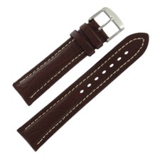 Hadley Roma MS886 18mm Brown Genuine Leather Contrast Stitched Men Watch Band