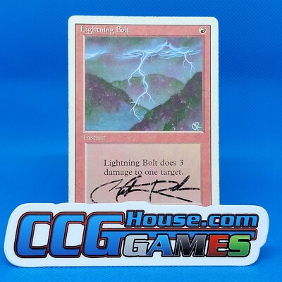 MTG Lightning Bolt Revised - SIGNED Christoper Rush Early Gen Sig