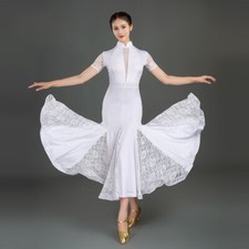 Latin Ballroom Dance Dress Modern Salsa Waltz Standard Long Dress C051 7 Colors