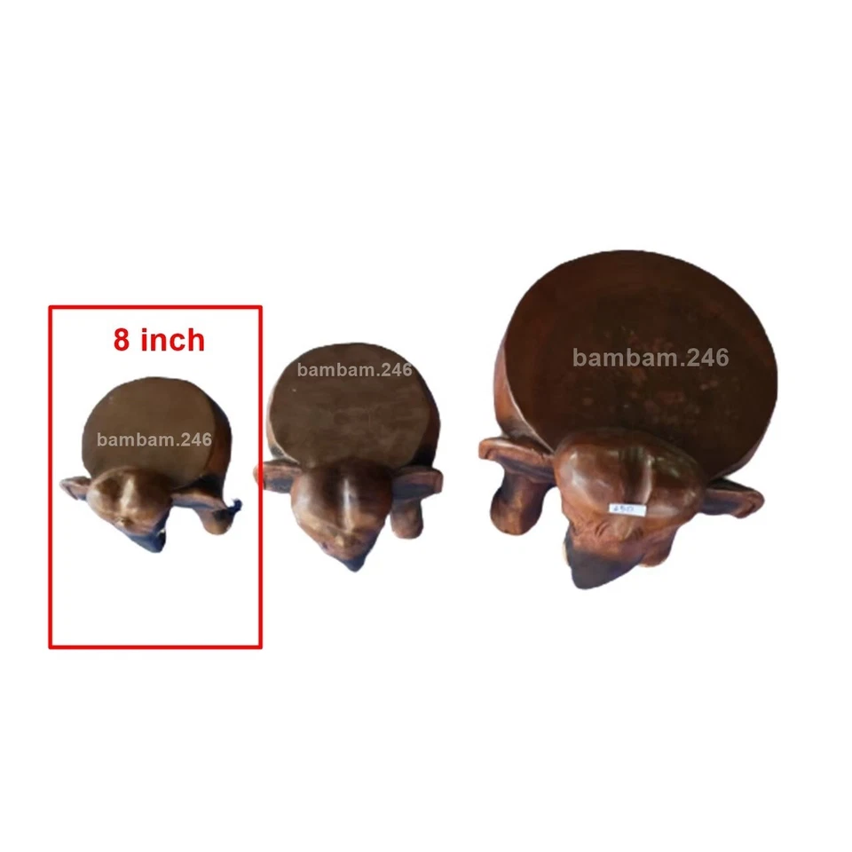 8 inch Carved Wooden Elephant Chair Elephant Stool Thai Handicraft Art Solid Woo - Image 4 of 4