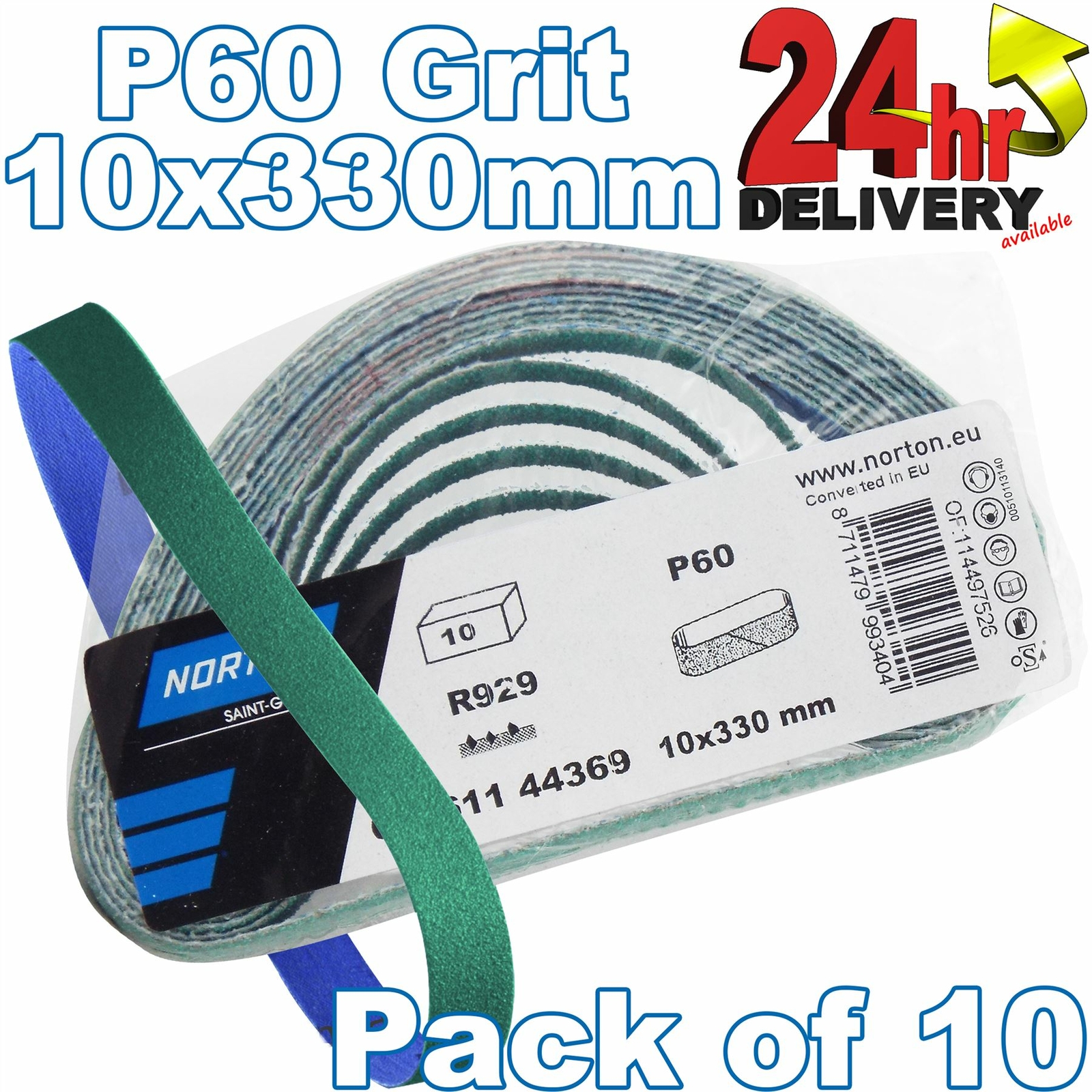 Norton R929 P60 Grit Sanding belt Paper File Fine Belts Sanders