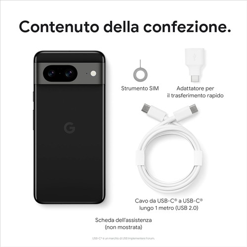 Smartphone Google Pixel 8 128GB Nero Ossidiana Dual Sim Garanzia 24 Mesi - Foto 10 di 10