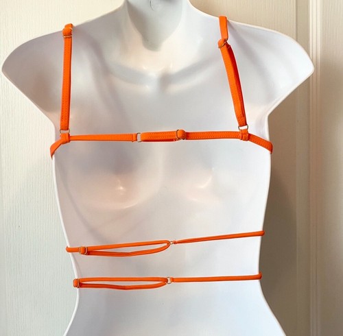 New Venus Burnt Orange Strappy Push Up Triangle Bikini Top D 32DD 34D 36C - Picture 3 of 3