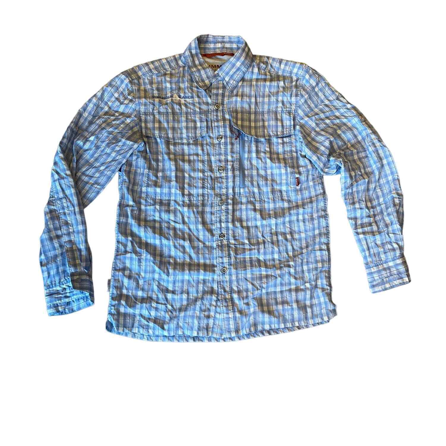 Simms COR3 Long Sleeve Button Down Fishing Outdoor Firehole Ranch Shirt sz S