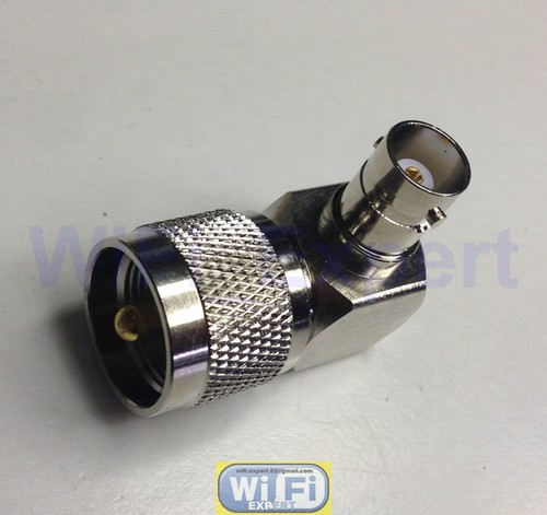 UHF PL259 PL-259 male to BNC female right angle 90° RF adapter connector 16x16mm - Picture 2 of 4