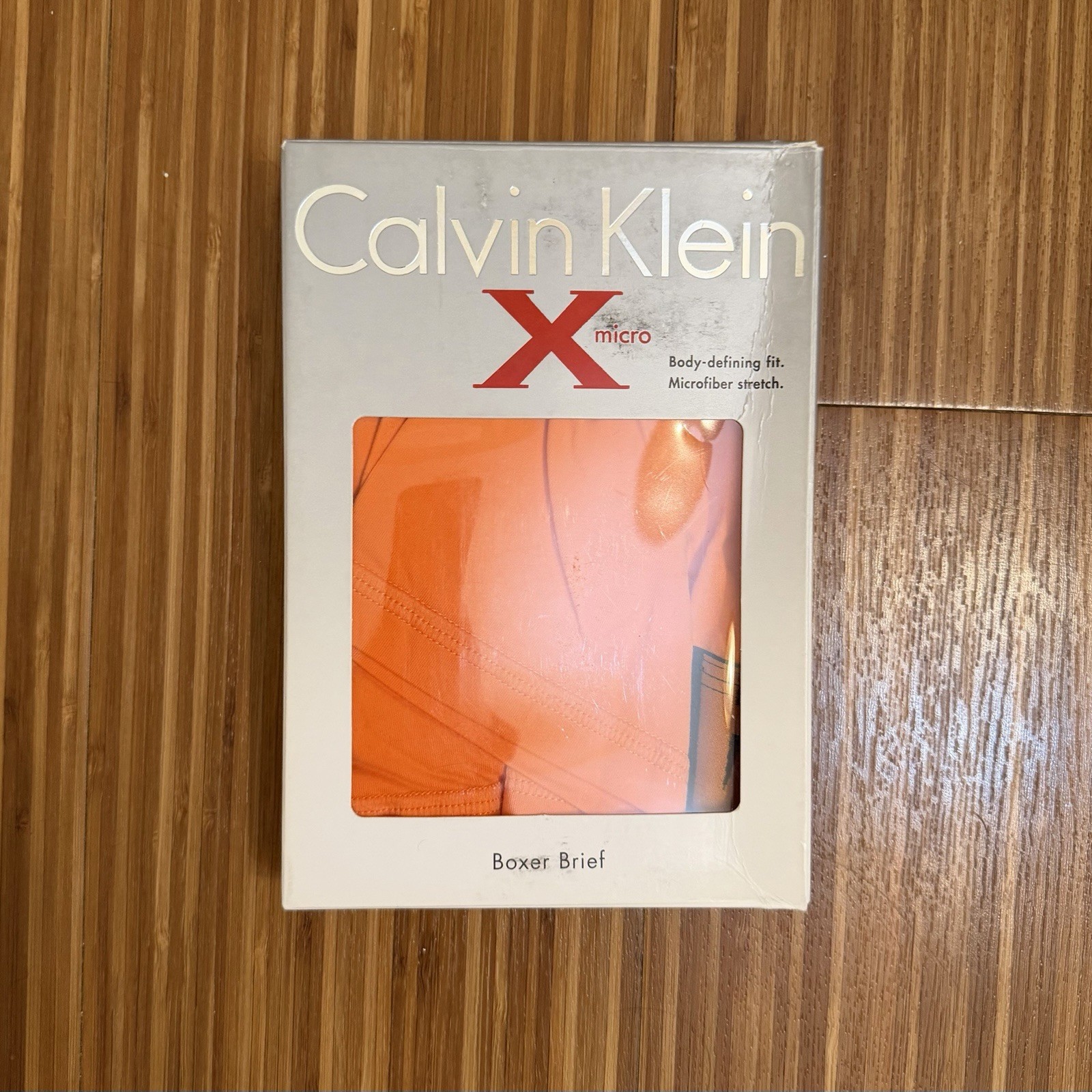 OFERTA ✅ Baúl Boxer Calvin Klein X Microfibra - Naranja Sangre - Totalmente Nuevo con caja - M