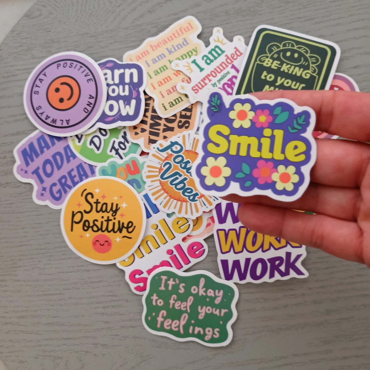 25pc Positive Encouragement Stickers Scrapbook Craft AUS Free Postage C