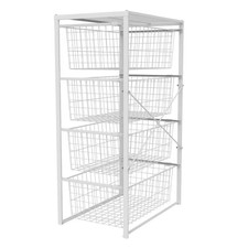 ClosetMaid 35.94 In. H X 21.65 In. W White Steel 4-Drawer Close Mesh Wire Basket