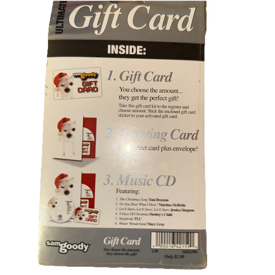 Chihuahua Ultimate Sam Goody Giftcard Greeting Card and Music CD Christmas New Foto 4 de 4