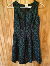LOFT Petites 0P Animal Print V-Neck Sleeveless Knee-Length A-Line Dress