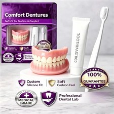 Moldable Silicone Dentures Upper Lower False ...