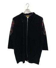 BOB MACKIE          80s-90s velour jacket black