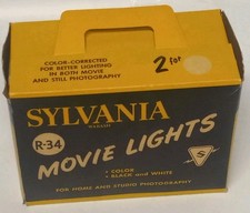 Vintage 1960's Sylvania Wabash R34 115-120V 375 Watt Movie Light Bulbs  Boxes