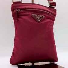 Borsa a tracolla Prada tessuto nylon Sacoche B7792 rosso ciliegia donna originale