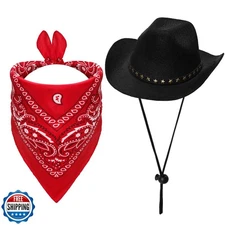 Fumwase Pet Cowboy Costume Halloween Costumes for Dogs Cat Cowboy Hats with B