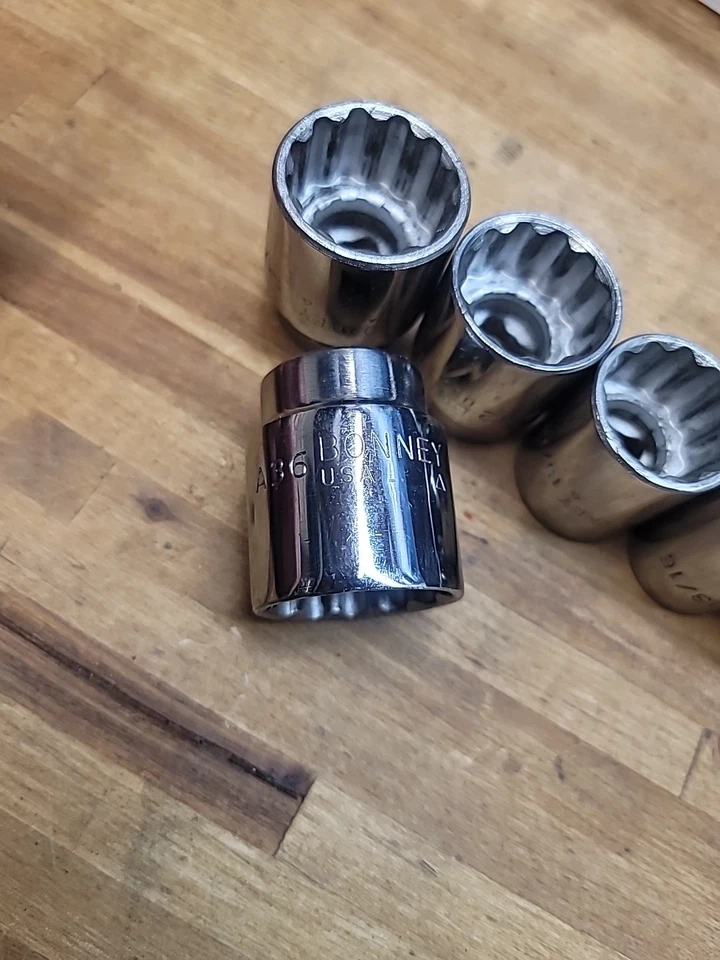 Bonney conjunto de 8 soquetes rasos 1/2 unidade, 12 pontos, 1-1/8-5/8 - Imagem 4 de 4