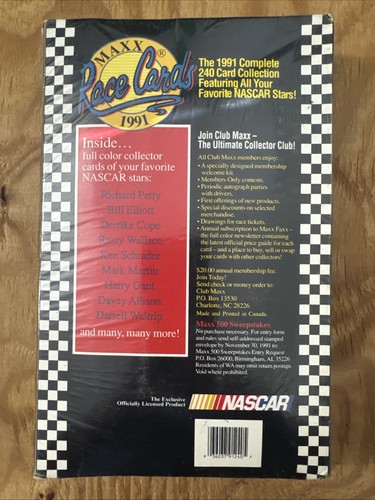 Max Race Cards 1991 Nascar 240 Karten Sammlung - Sealed Ungeöffnet - Bild 2 von 7