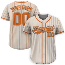 Custom Baseball Jersey – Personalized Team Name & Number Pinstripe Button Shirt