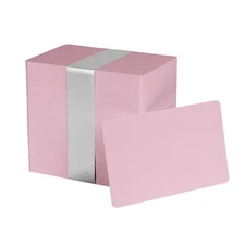 Pack of 100 Pink CR80 PVC Cards | 30 mil by 