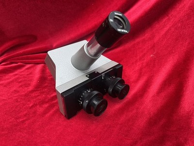 Olympus CH Trinocular Head for CH Series Microscopes   Silver Hammertone Vintage