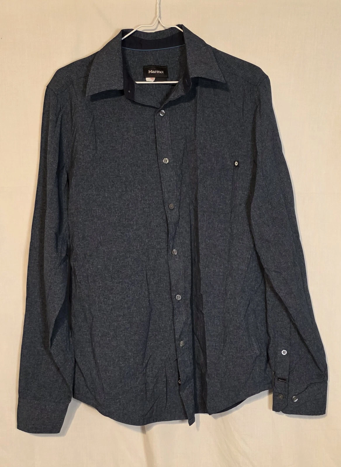 MARMOT Aerobora Long Sleeve Shirt Men's Size Small Arctic Blue
